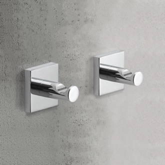 Bathroom Hook Set of Polished Chrome Bathroom Hooks Gedy FJ27-13